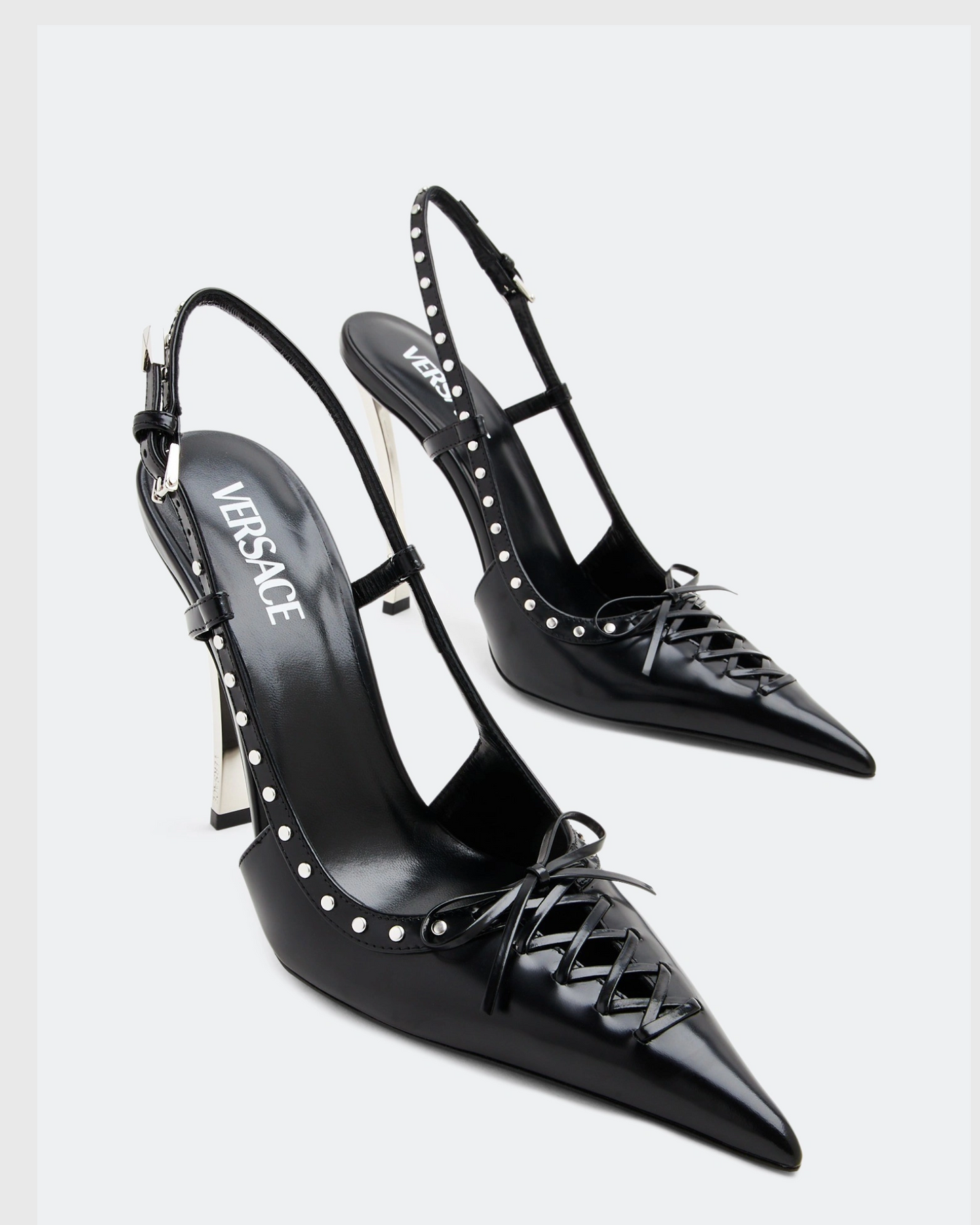 Zabella Rivet Slingback Pumps In Black