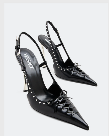Zabella Rivet Slingback Pumps In Black
