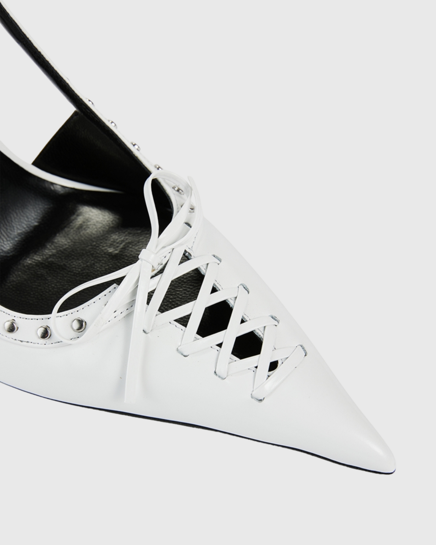 Zabella Rivet Slingback Pumps In White