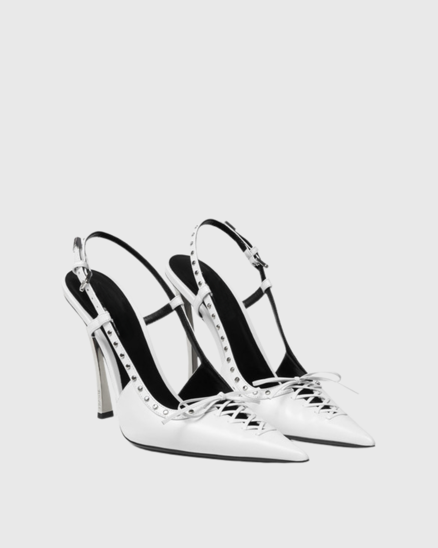 Zabella Rivet Slingback Pumps In White