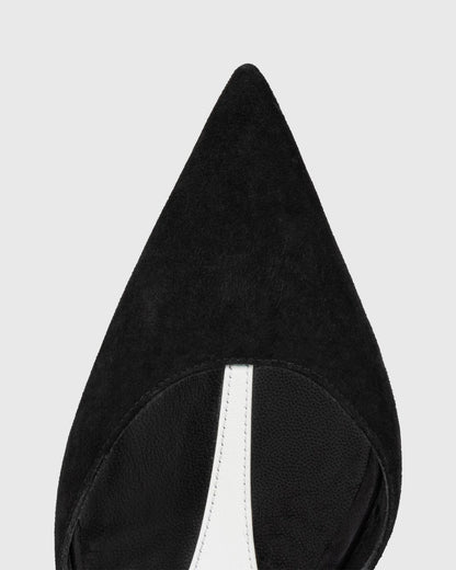 Zaccai T Strap Velvet Splicing Pumps