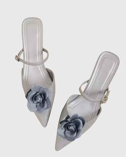 Zadie Rose Satin Mules In Blue