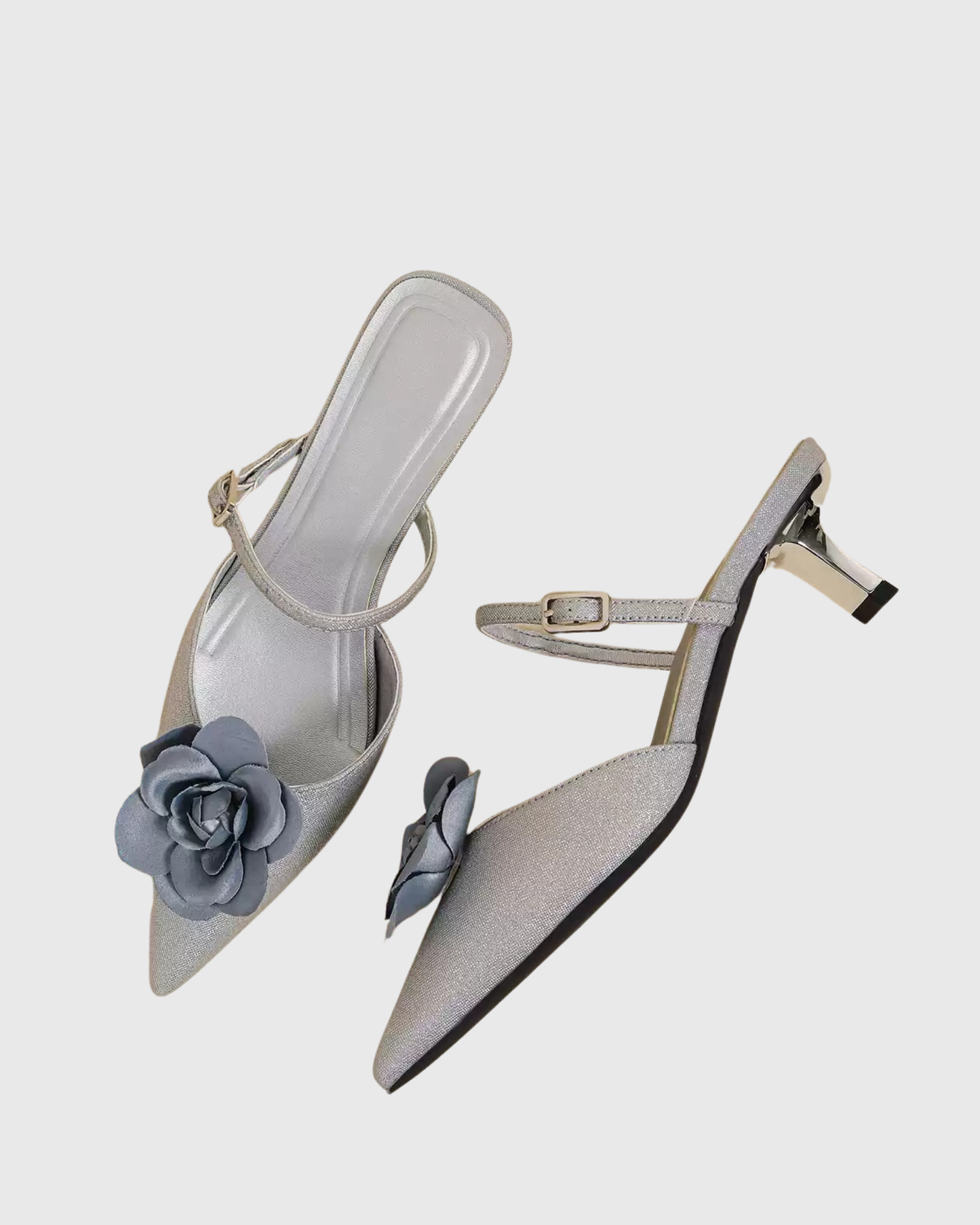 Zadie Rose Satin Mules In Blue