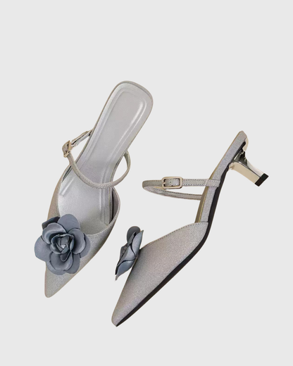 Zadie Rose Satin Mules In Blue