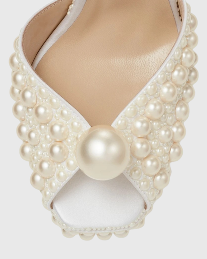 Liviana Pearl Platform Sandals In Ivory