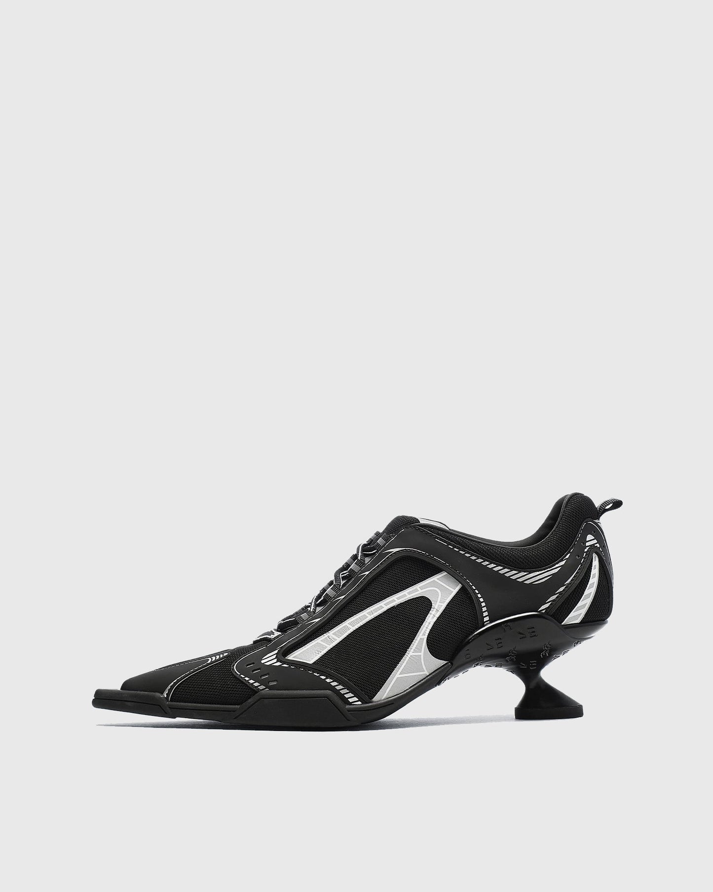 Zahava Lace up Sneaker Flared Heels In Black