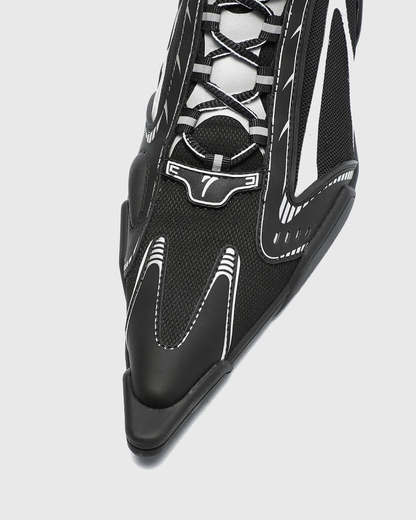 Zahava Lace up Sneaker Flared Heels In Black