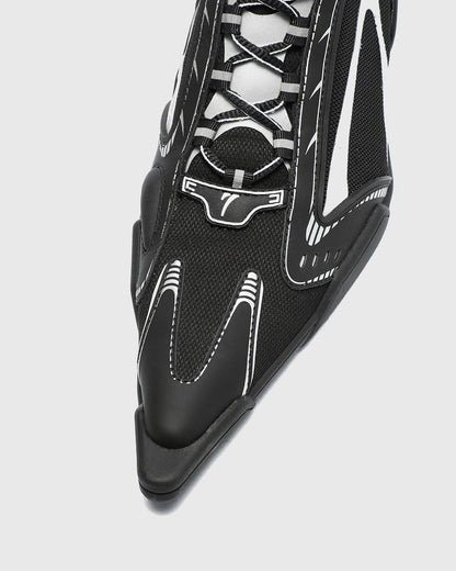 Zahava Lace up Sneaker Flared Heels In Black