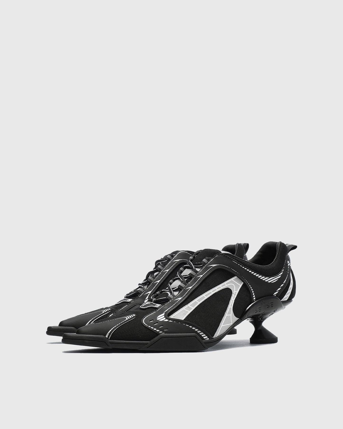 Zahava Lace up Sneaker Flared Heels In Black