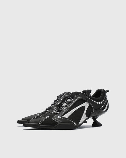 Zahava Lace up Sneaker Flared Heels In Black