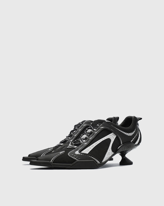 Zahava Lace up Sneaker Flared Heels In Black