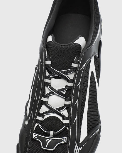 Zahava Lace up Sneaker Flared Heels In Black