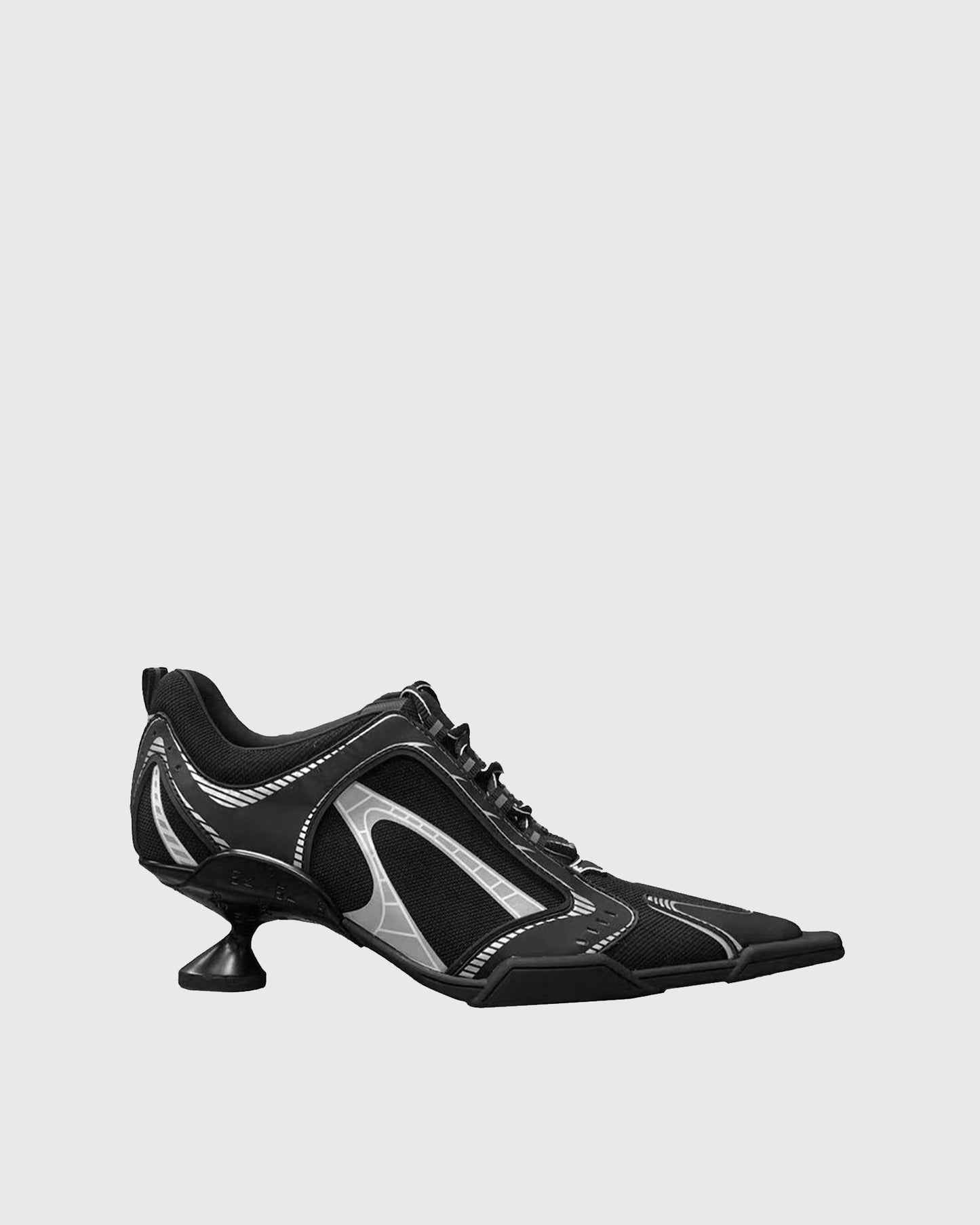 Zahava Lace up Sneaker Flared Heels In Black