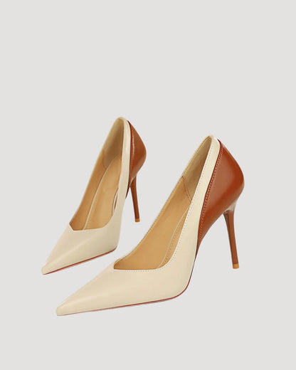 Zahrah Two Tone Splicing Pumps In White