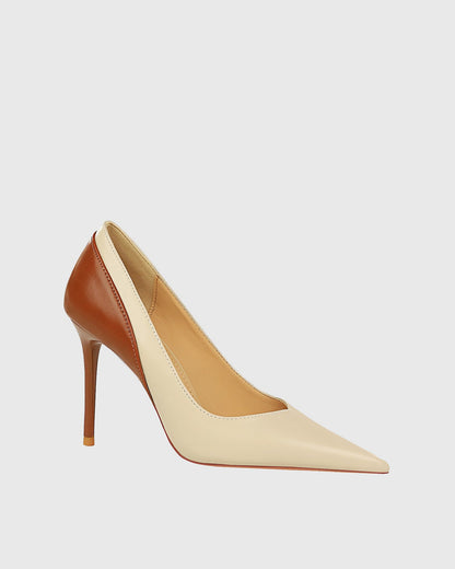 Zahrah Two Tone Splicing Pumps In White