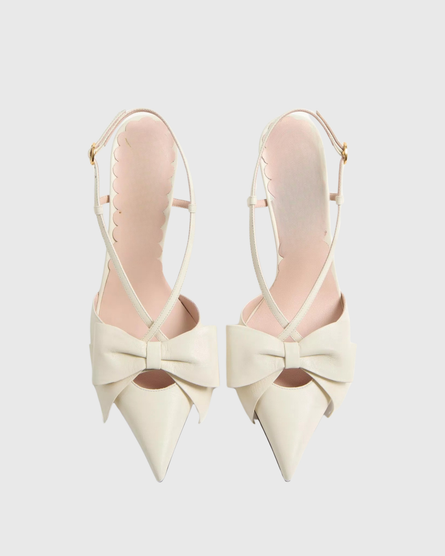 Zaina Bow Slingback Pumps In Cream