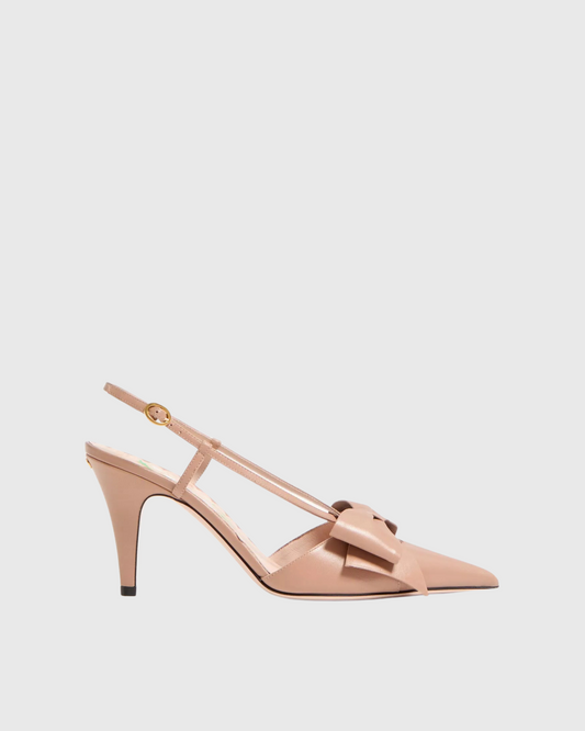 Zaina Bow Slingback Pumps In Mocha