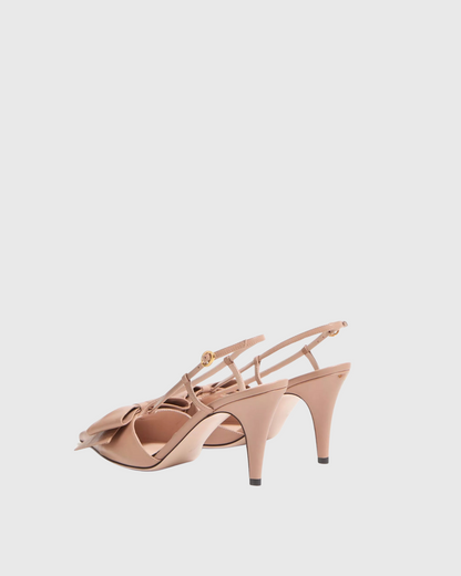 Zaina Bow Slingback Pumps In Mocha