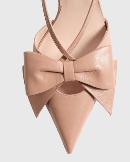 Zaina Bow Slingback Pumps In Mocha