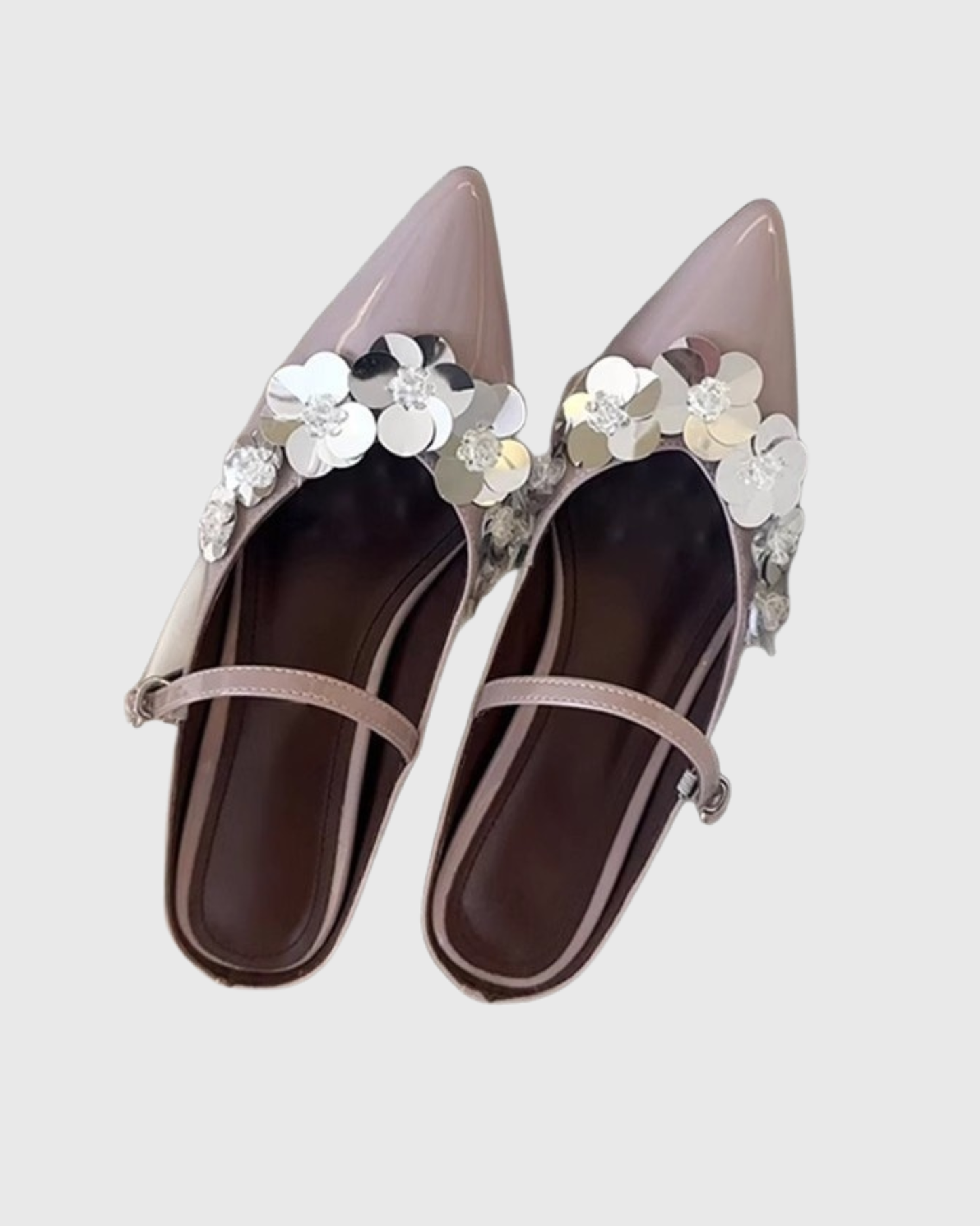 Zeta Flower Embellished Wedge Mules In Violet