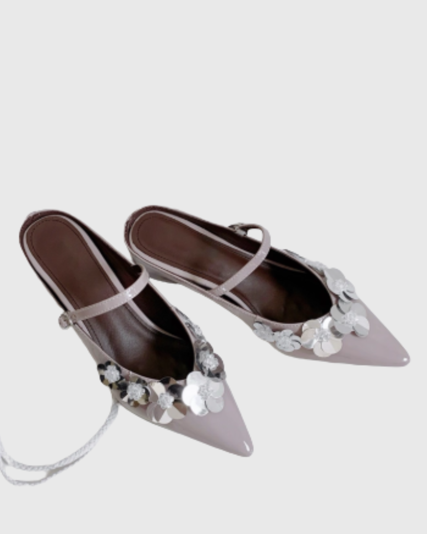 Zeta Flower Embellished Wedge Mules In Violet