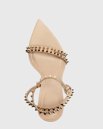 Zoie Rivet Cross Strap Sandals In Natural