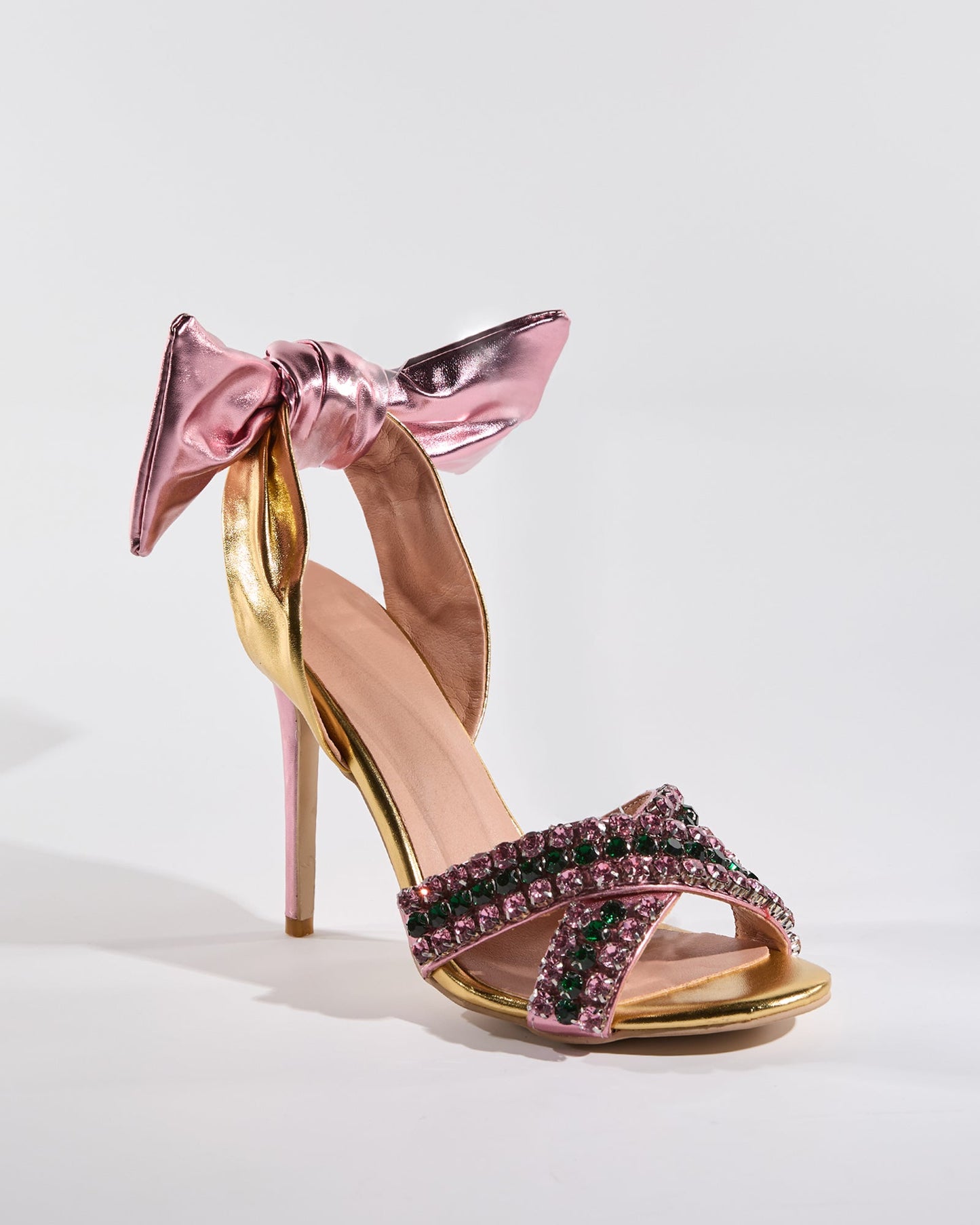 Zuri Cross Diamond Bow Slingback Sandals
