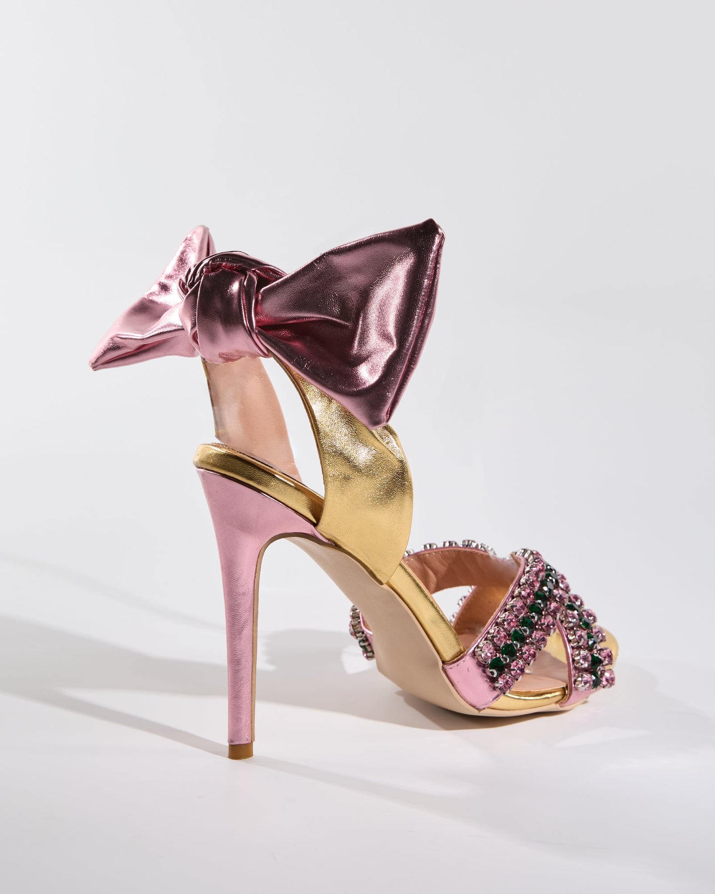 Zuri Cross Diamond Bow Slingback Sandals