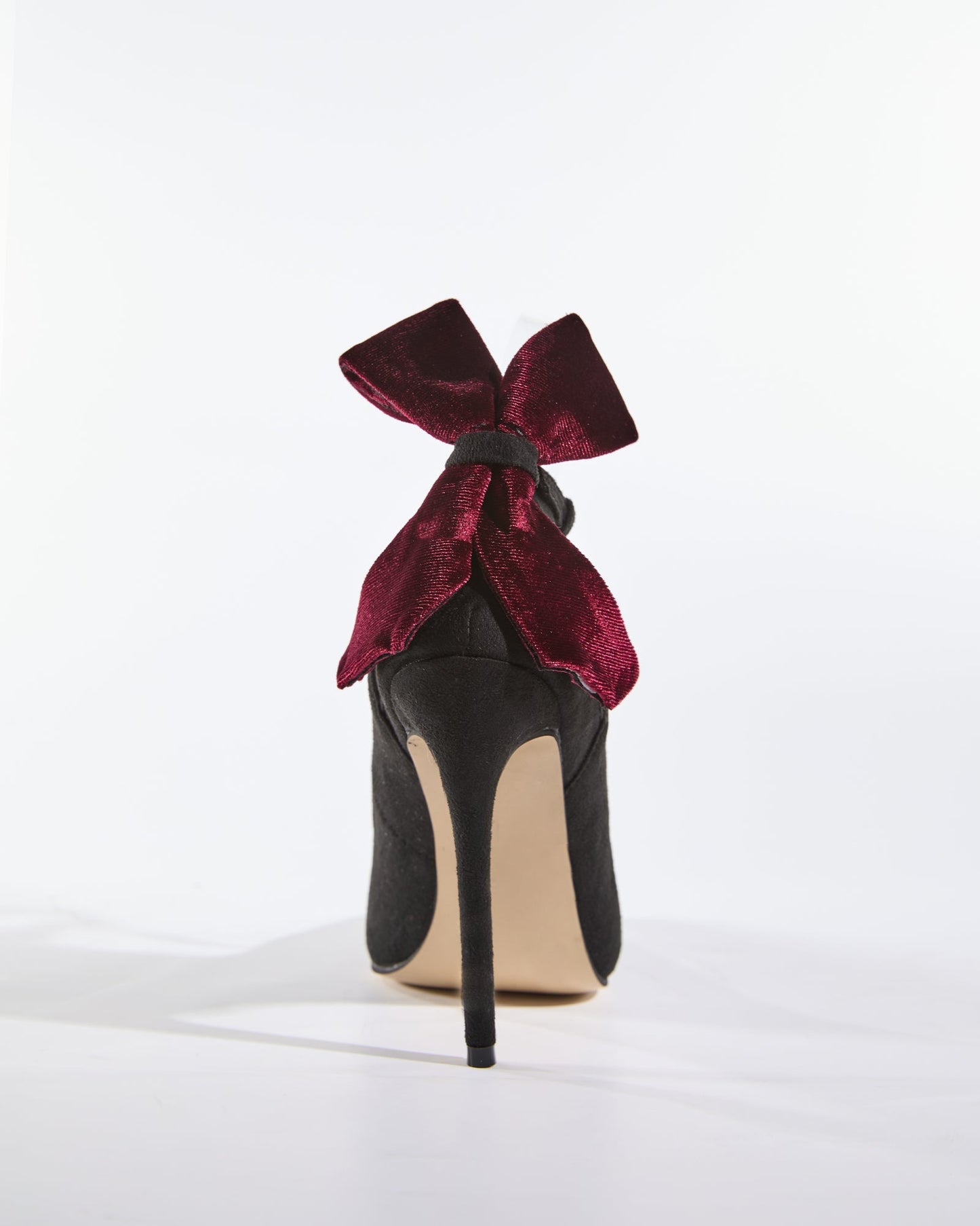 Zuri Red Bow Velvet Pumps