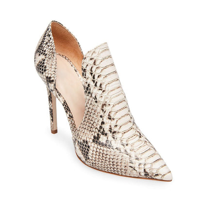 Women's Snake Skin Stiletto Heels Pointy Toe Pumps