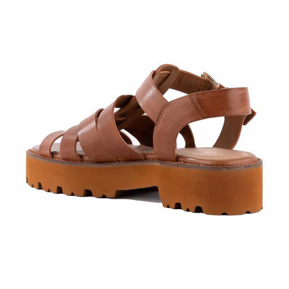 Brown Summer  Sandals With Chain Decor Flats
