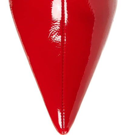 Red Patent Leather Slouch Boots Stiletto Heel Knee High Boots