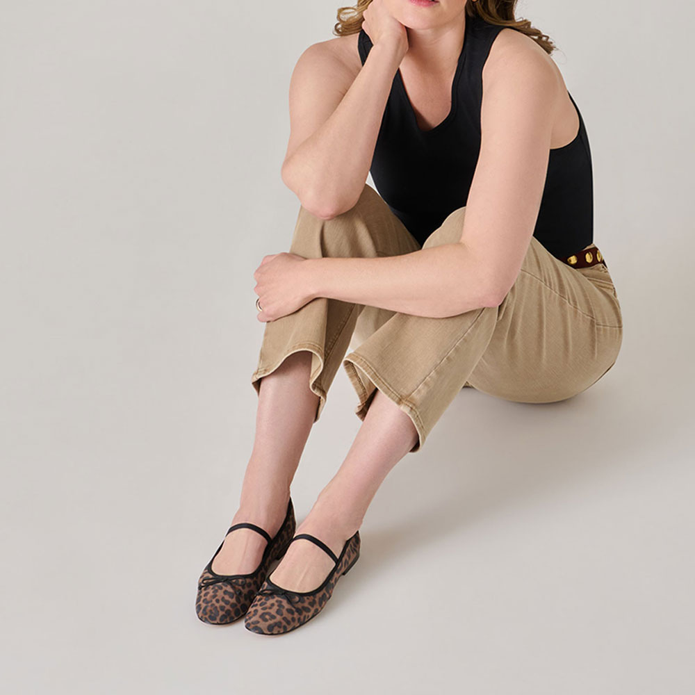 FSJ Casual Leopard Print Round Toe Mesh Flats with Bow Accent