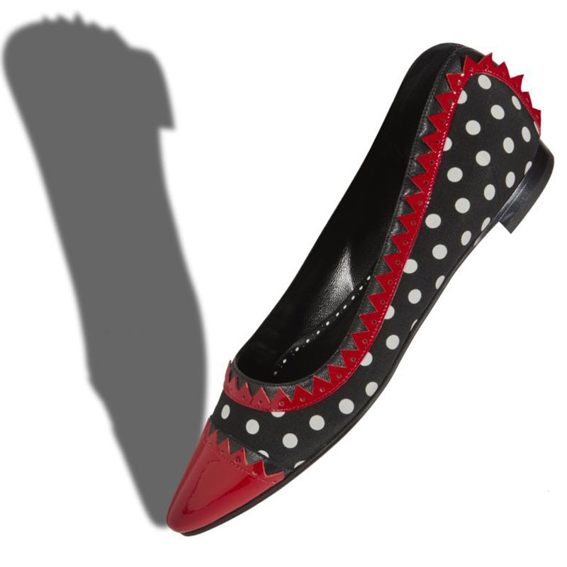Black and Red Polka Dots Comfortable Flats