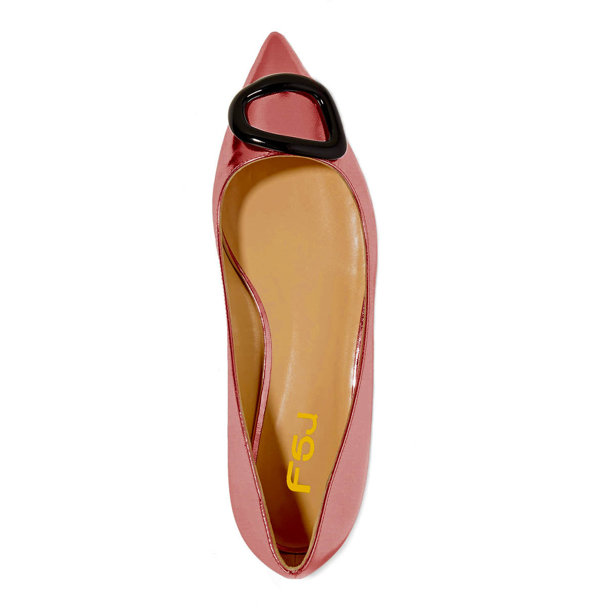 Metallic Pink Pointy Toe Flats Comfortable Casual Shoes
