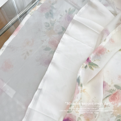 Vintage Fashion Chiffon Floral Printed Design A-line Beach Holiday Vest Dress TP3387