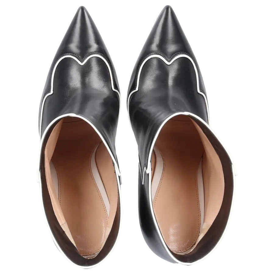 Women's Stiletto Heel Pointy Toe Slip-On Ankle Boots in Black