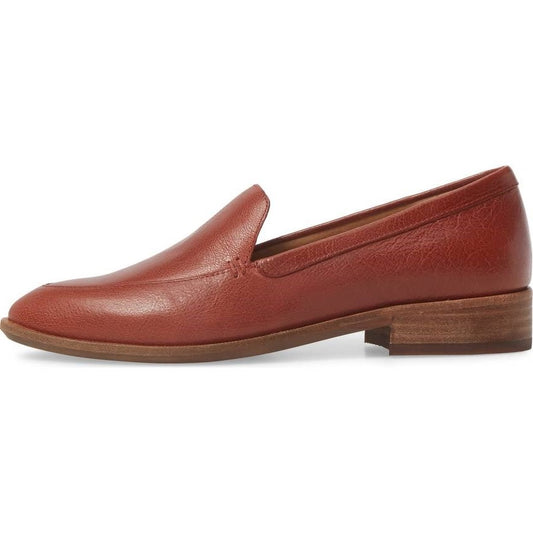 Brown Classic Low Block Heel Women's Loafers