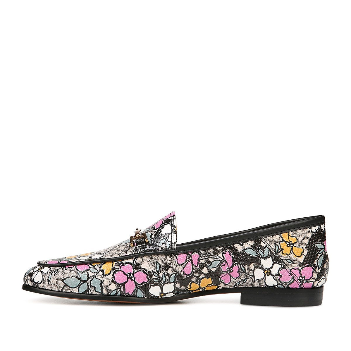 Multicolor Floral Print Round Toe Horsebit Flats Women's Loafers