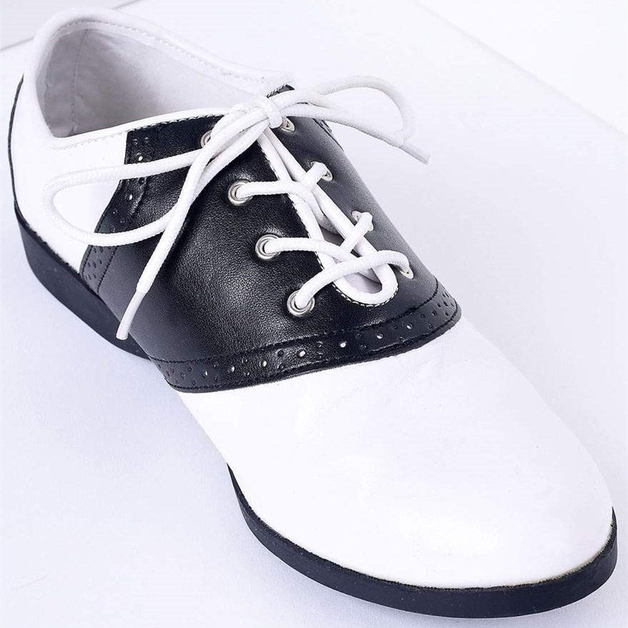 Black and White Women's Oxfords Lace-Up Flats Vintage Shoes