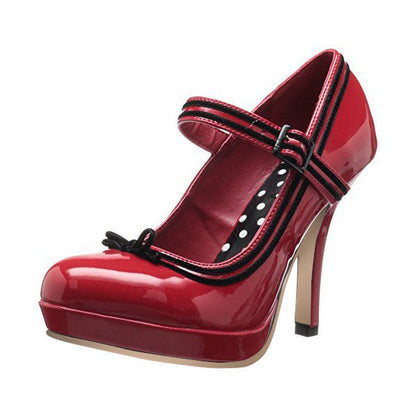 Women's Red Vintage Shoes Polka Dot Insole Mary Jane Pumps