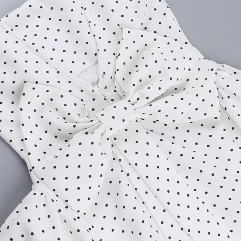 Vintage Dot Pattern Square-neck A-Line Short Summer Dresses Party Dress Homecoming Dress TP4367