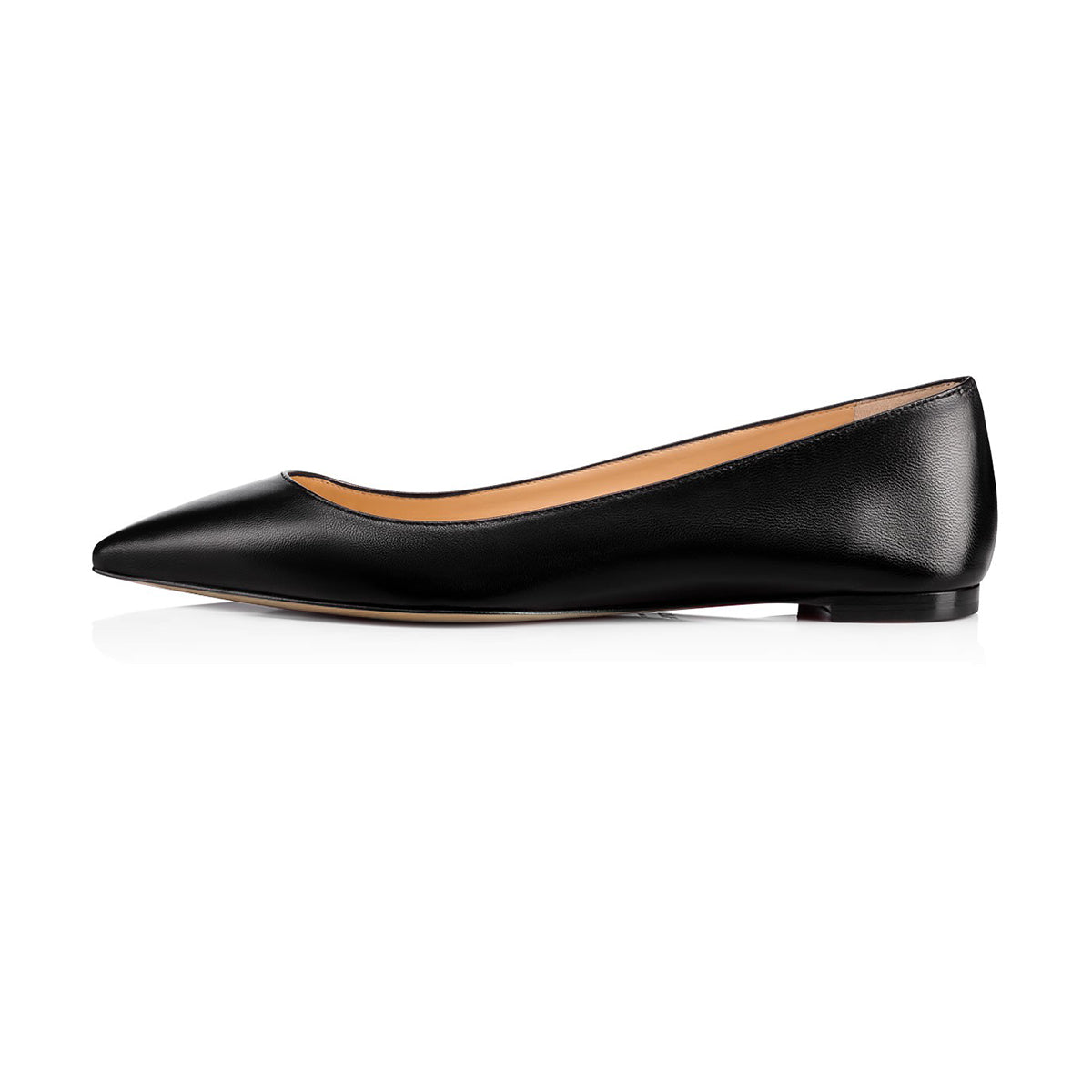 Classic Black Pointed Toe Comfortable Flats Shoes Women by FSJ