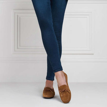 Brown Suede Loafers With Lace Up Oxford Boat Shoes