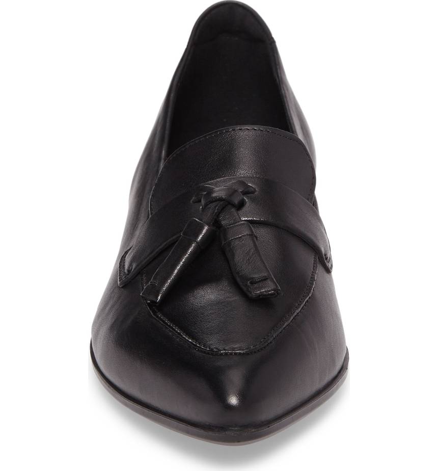 FSJ Black Pointed Toe Casual Flats Loafer Shoes Women