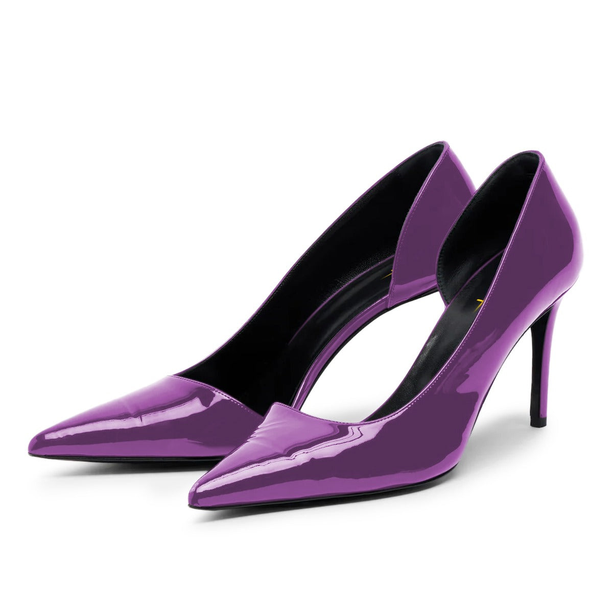 Women's Purple Pointed Toe Stiletto Heel Slip-On Pumps Shoes