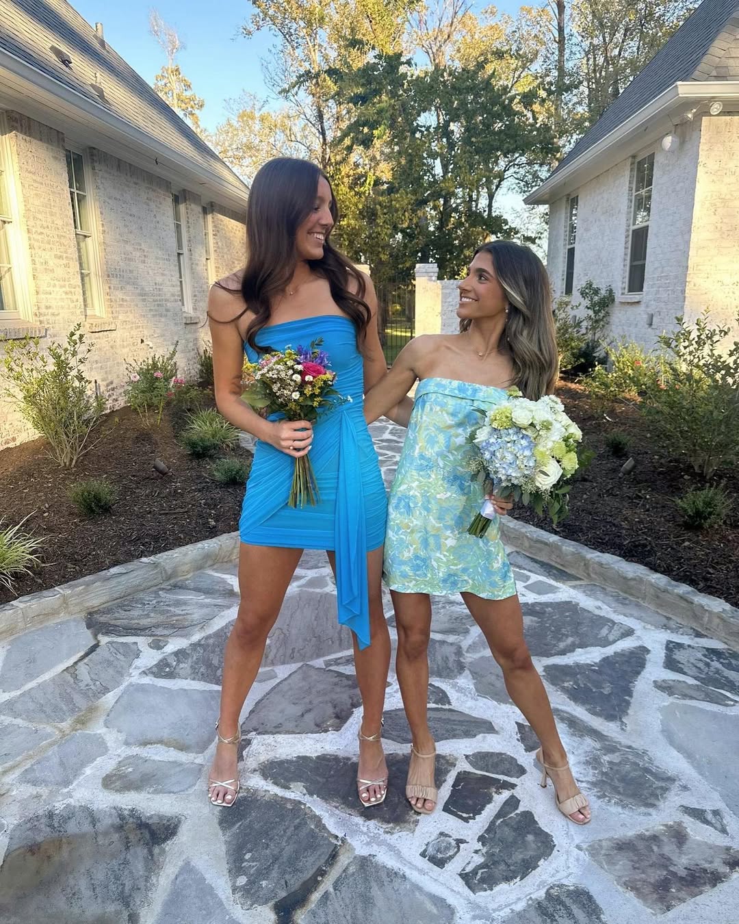 Strapless Blue Ruched Sheath Short Dresses Prom