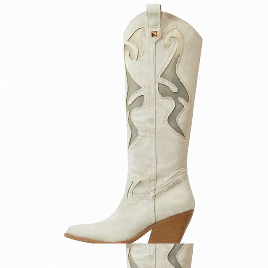Round Toe Boots Chunky Heel Western Boots