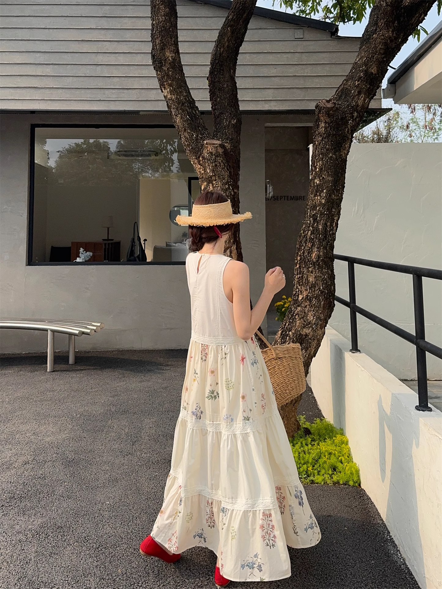 New Fashion Floral Design Beach Holiday A-line Sleeveless Vintage Dress TP3318