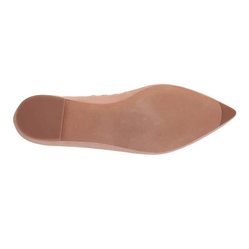 Blush Vegan Suede Pointed Toe Cutout Comfortable Flats